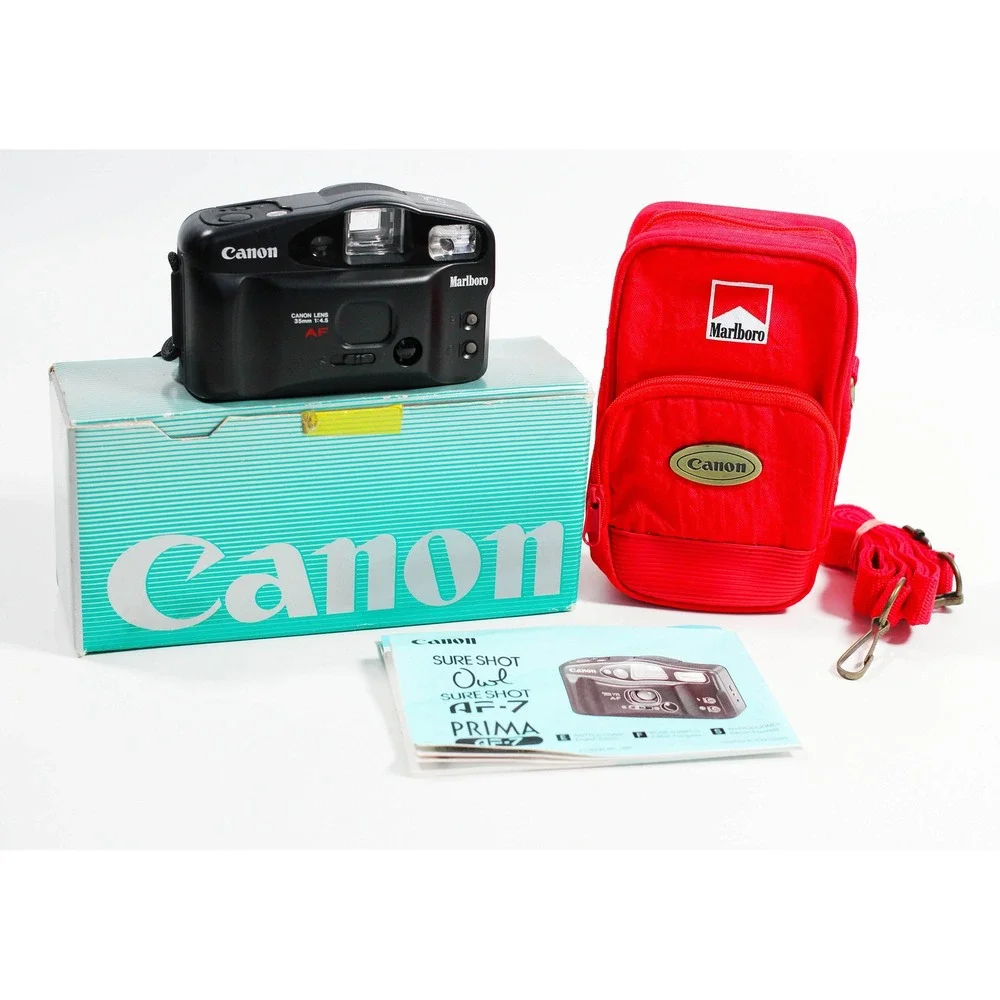 Vtg Canon Sure Shot Owl Marlboro NOS Tested 35mm Film‎ Point & Shoot Camera